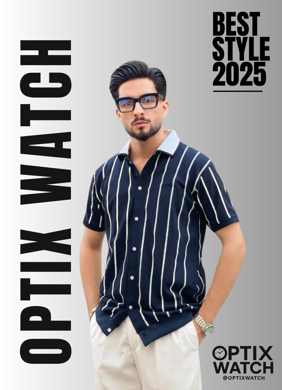 Gents Polo Stripes (Dark Blue & White)