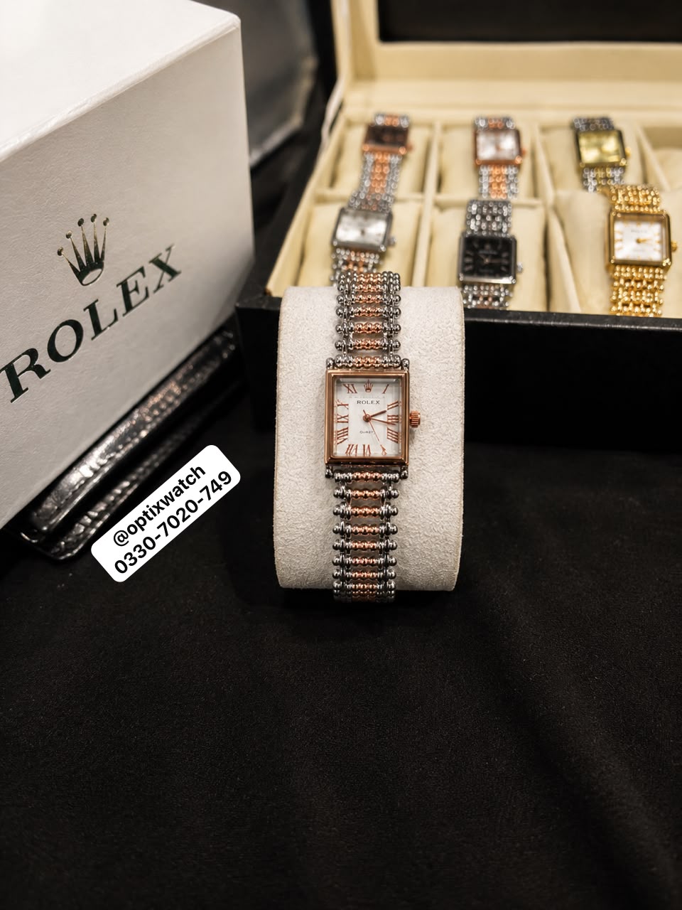 Rolex Roman Two Tone Copper Chain White Dial With Rolex Box & One Year Warranty