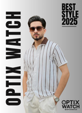Gents Polo Stripes ( White & Brown)