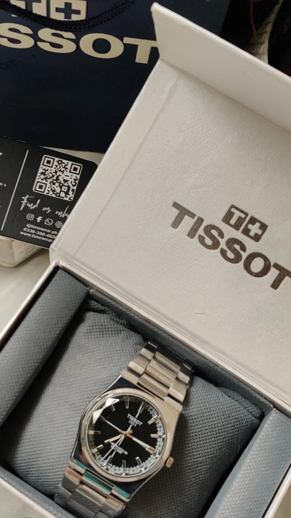 Tissot Chain PRX Silver Black With Tissot Premium Box & One Year Warranty