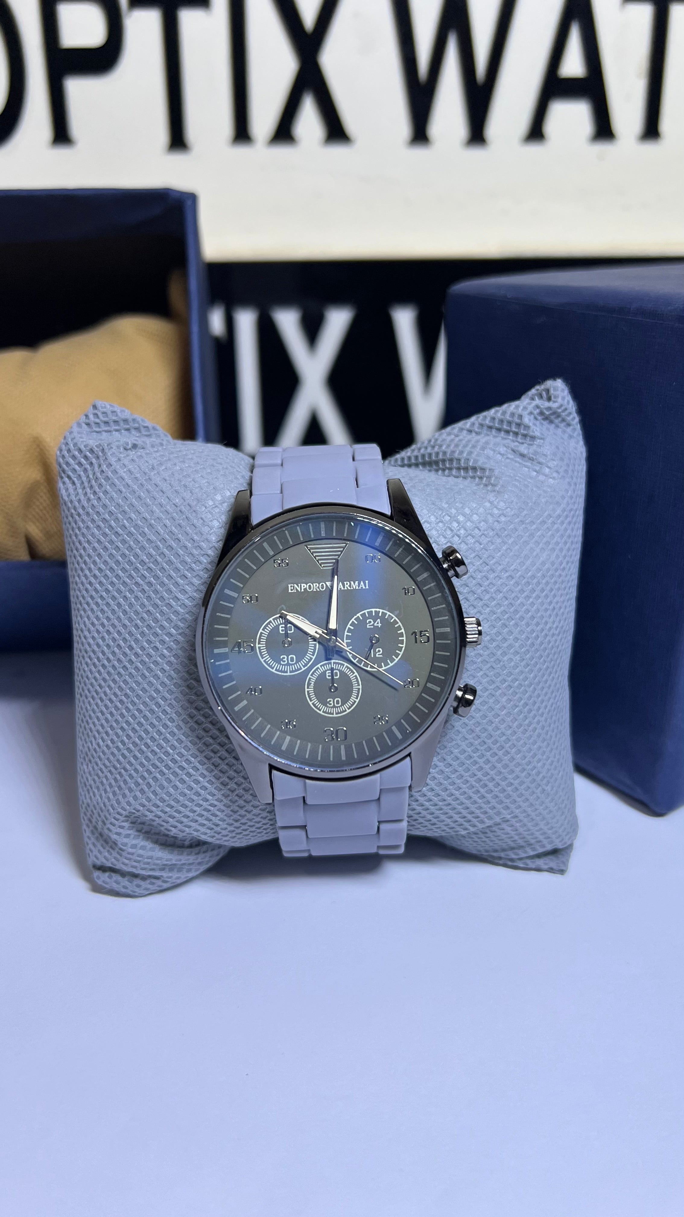 Gray Black Armani Silicone Chain