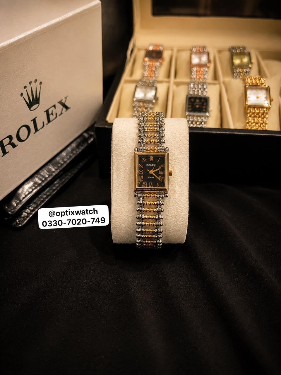 Rolex Roman Golden Chain Golden Dial With Rolex Box & One Year Warranty