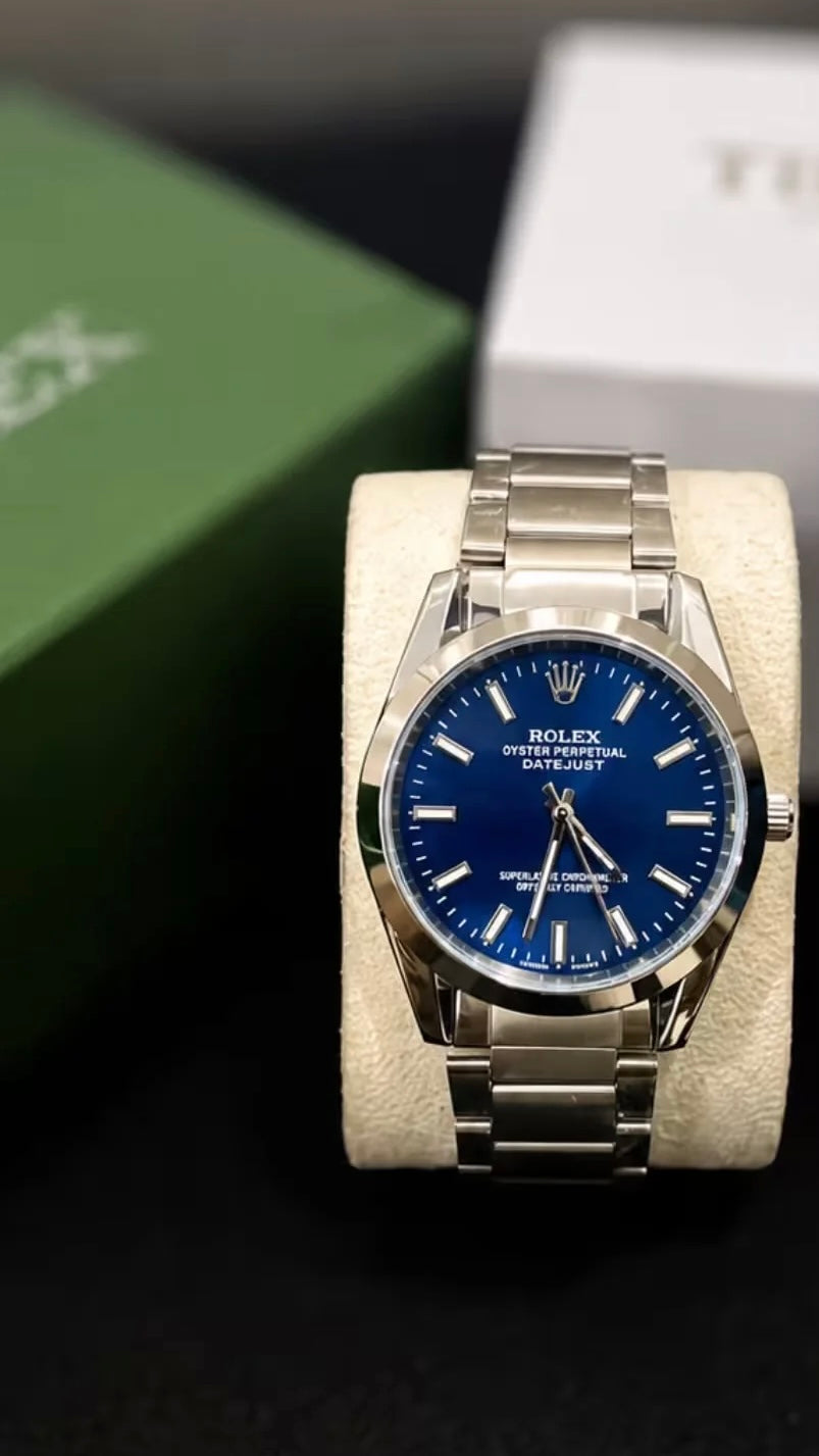 Rolex Gents (BL-02) With Rolex Box & One Year Machine Warranty