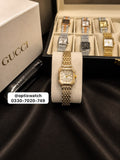 Gucci Square Two Tone Golden Chain golden Dial With Gucci Box & One Year Warranty