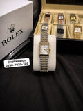 Rolex Square Golden Chain Silver Dial With Rolex Box & One Year Warranty
