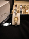 Gucci Square Golden Chain Golden Dial With Gucci Box & One Year Warranty