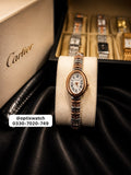 Cartier Oval Two Tone Golden Chain White Dial With Cartier Box & One Year Warranty
