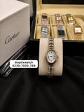 Cartier Oval Two Tone Golden Chain white Dial With Cartier Box & One Year Warranty