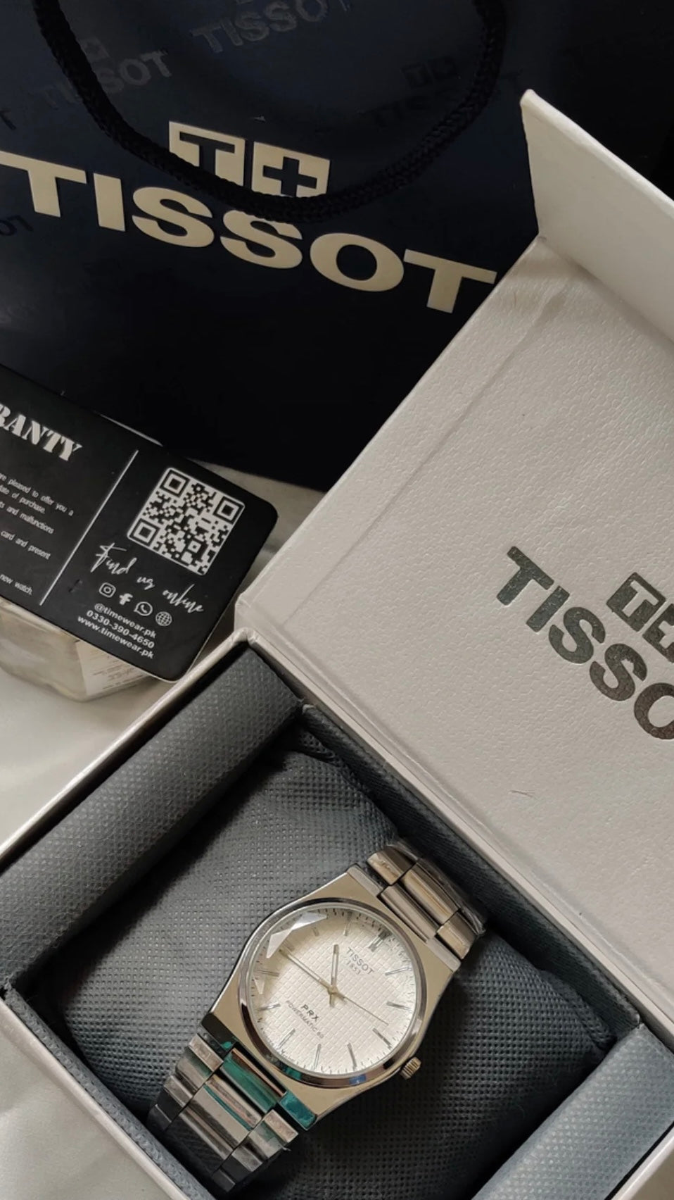 Tissot Chain PRX Silver White With Tissot Premium Box & One Year Warranty