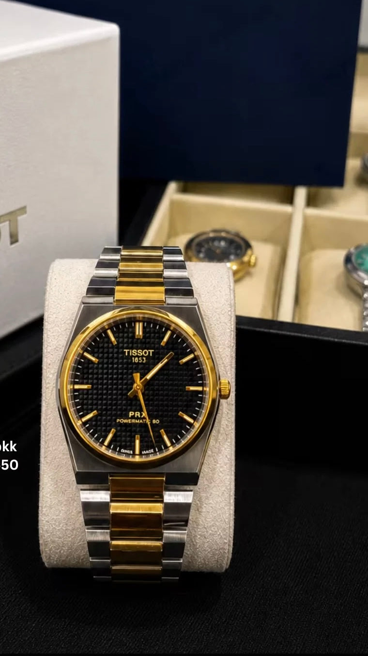 Tissot Chain PRX Two Tone Black Dial With Tissot Premium Box & One Year Warranty