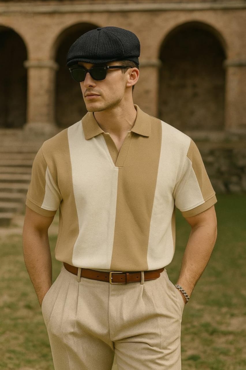 Men Polo Riviera (Brown & White)