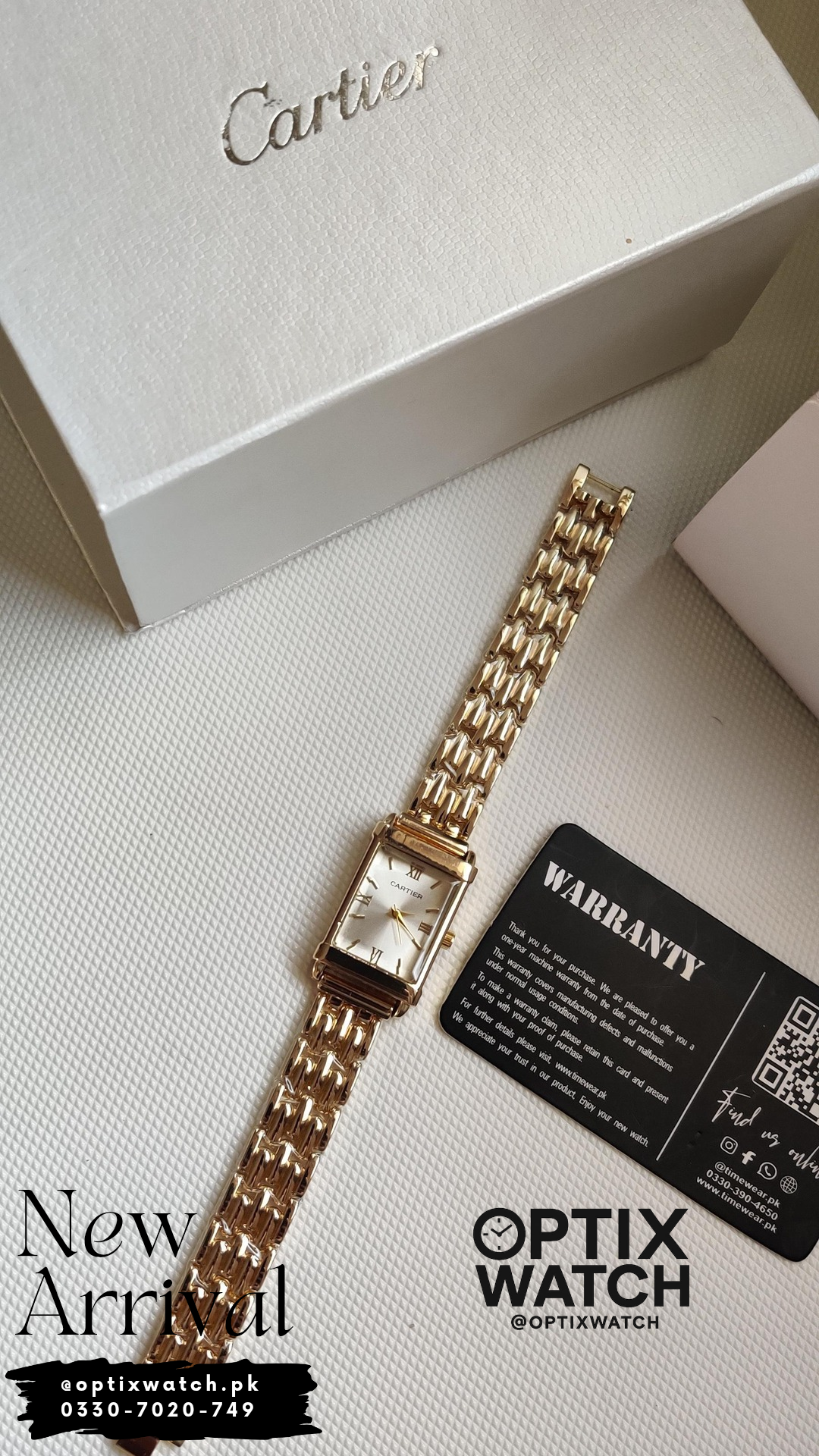 Cartier Ladies Watch Roman (G-WH) + Premium Box