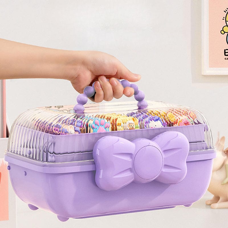 Portable Bow Design Makeup & Hair Accessories Storage Box-Organizer For Hair Clips,Ties,Earrings, Bracelets,Necklaces,Rings PK