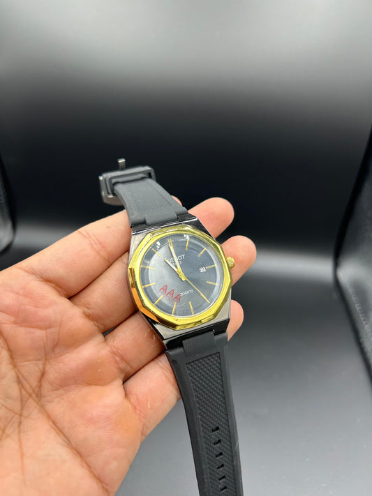 Gents Tissot Strap BK-G-BK