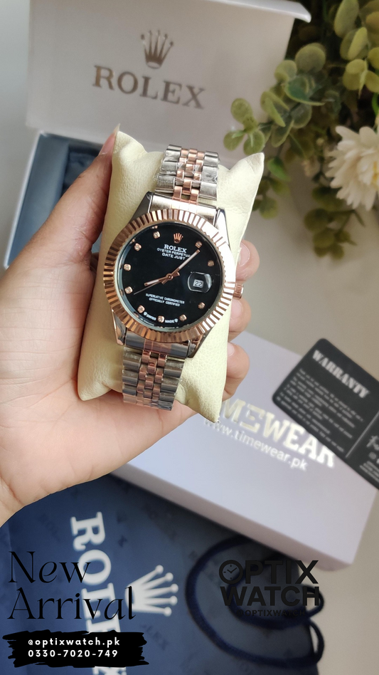 Rolex Gents Date Kan(TTC-BK)+Warranty+ Rolex box