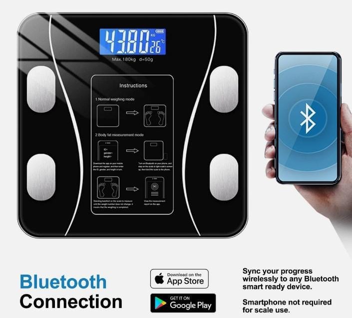 Smart Scale For Body Weight,Tempered Glass Upto 180KG PK